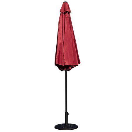 Flash Furniture Red 9 FT Umbrella and Black Cement Base, 2 PC Set GM-402003-UB19B-RED-GG